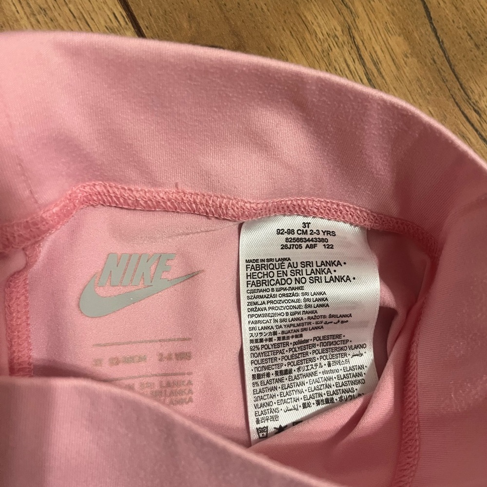 Nike Toddler Girls Pink and Black Leggings Set of 3 - Picture 6 of 7